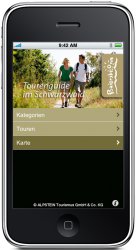 Telefon mit Wander-App